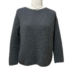 Vince Gray Cashmere Blend Textured Knit Sweater Womens XS Soft Cozy Minimalist